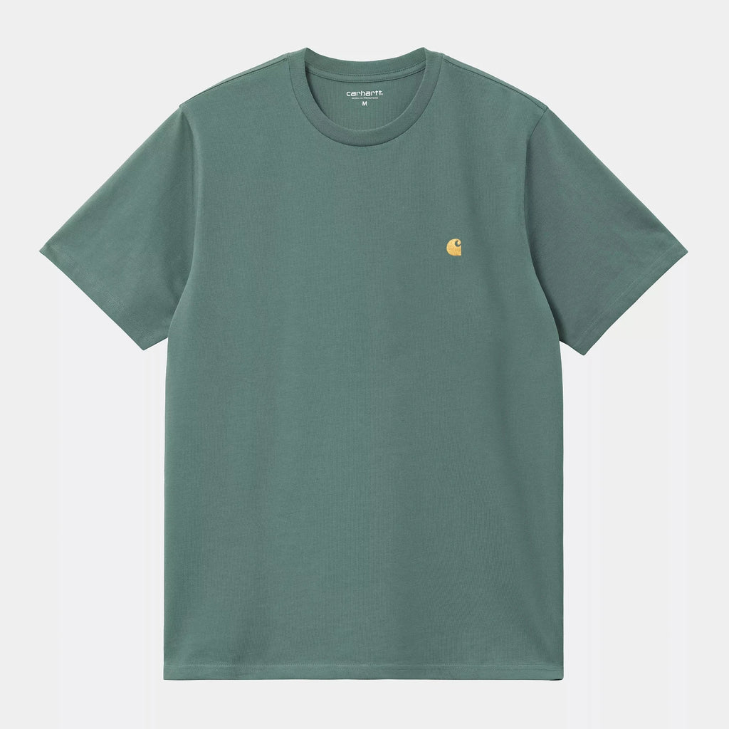 T-shirt Carhartt WIP Chase Silver Pine Gold vu de face