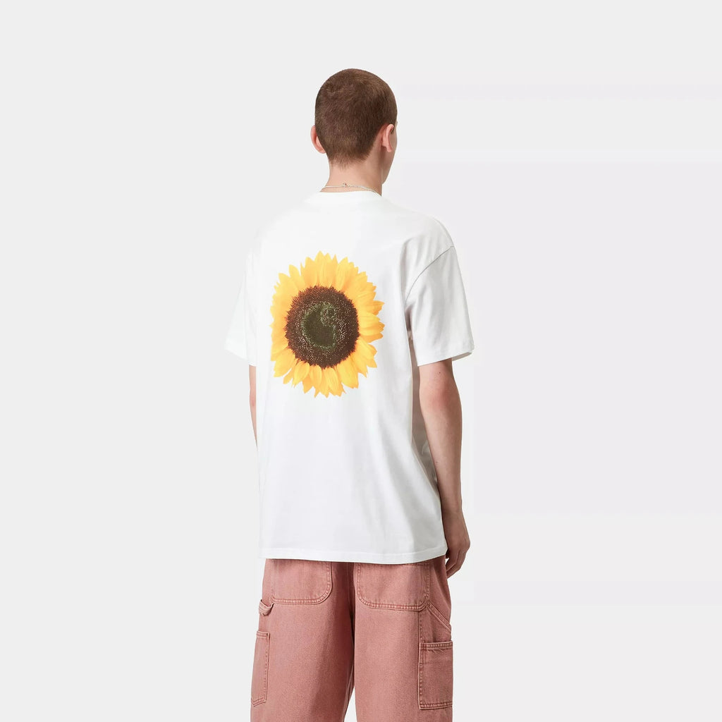 Carhartt WIP Sunflower t-shirt White porté par un mannequin vu de dos