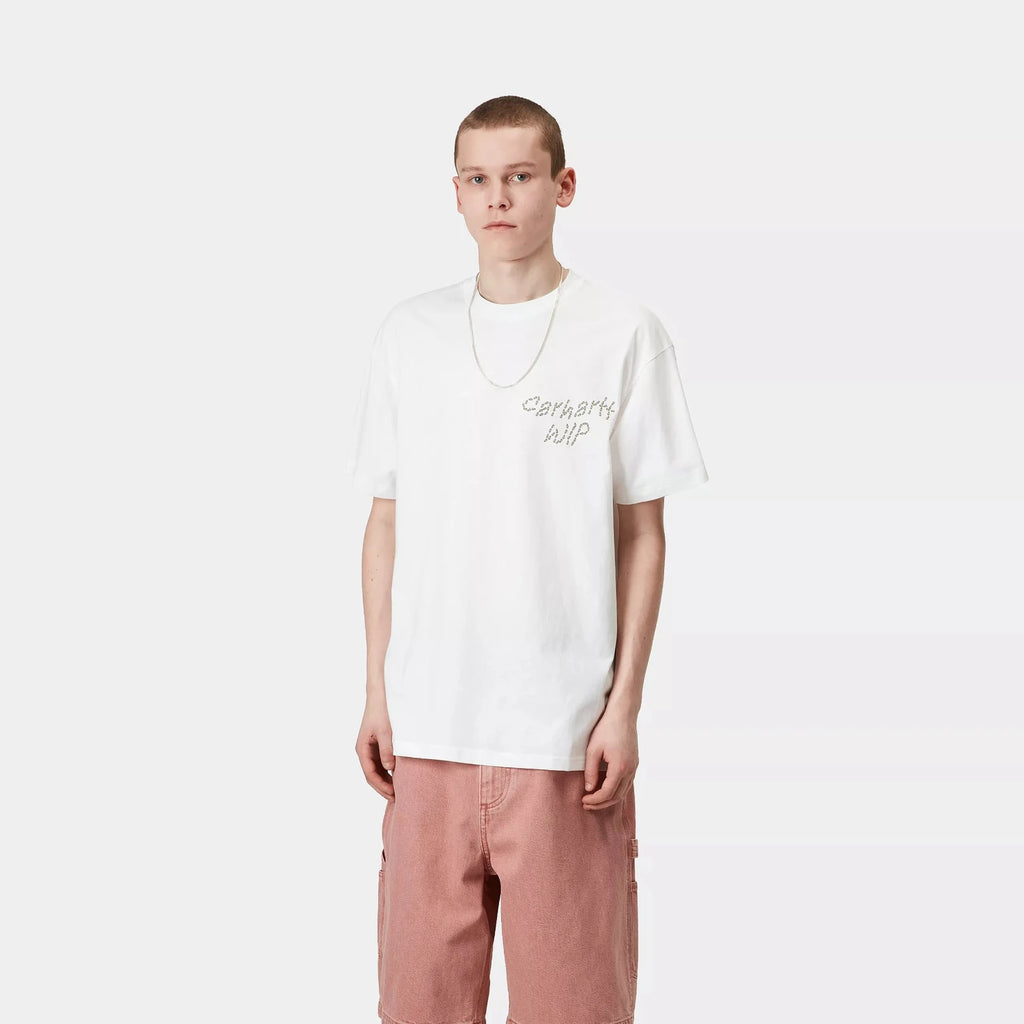 Carhartt WIP Sunflower t-shirt White porté par un mannequin vu de face