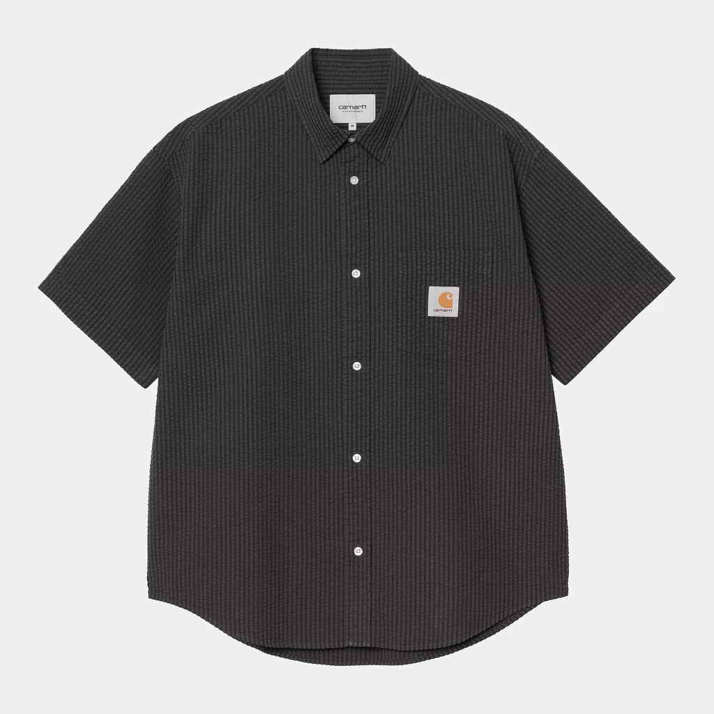 Carhartt WIP S/S Toland Stripe Shirt Black vue de face