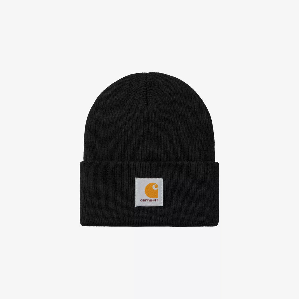 Bonnet Carhartt WIP Short Watch Hat Black en maille côtelée unisexe – skateshop Mons
