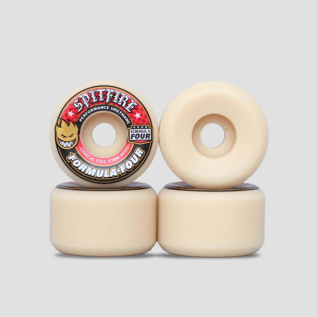 Roues Spitfire Formula Four Conical Full 101DU Natural 53mm uréthane haute performance – skateshop Mons
