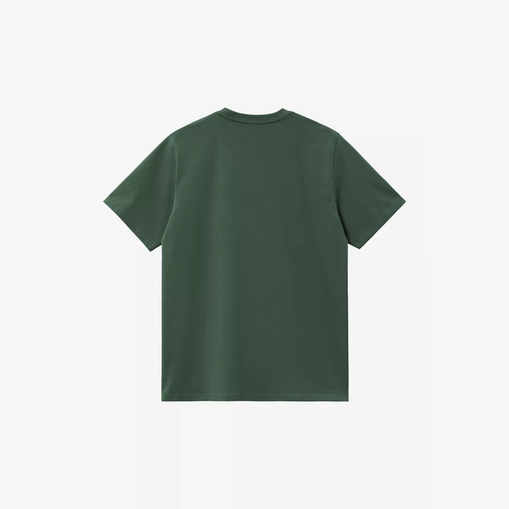 Carhartt WIP S/S Script T-Shirt Sycamore Tree/Phlox coton coupe regular avec logo imprimé – skateshop Mons. Vue de dos