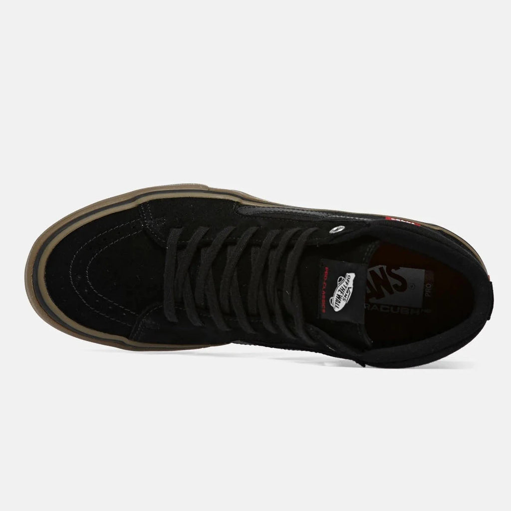 Chaussures Vans SK8-Hi Black Gum Pro vue du haut