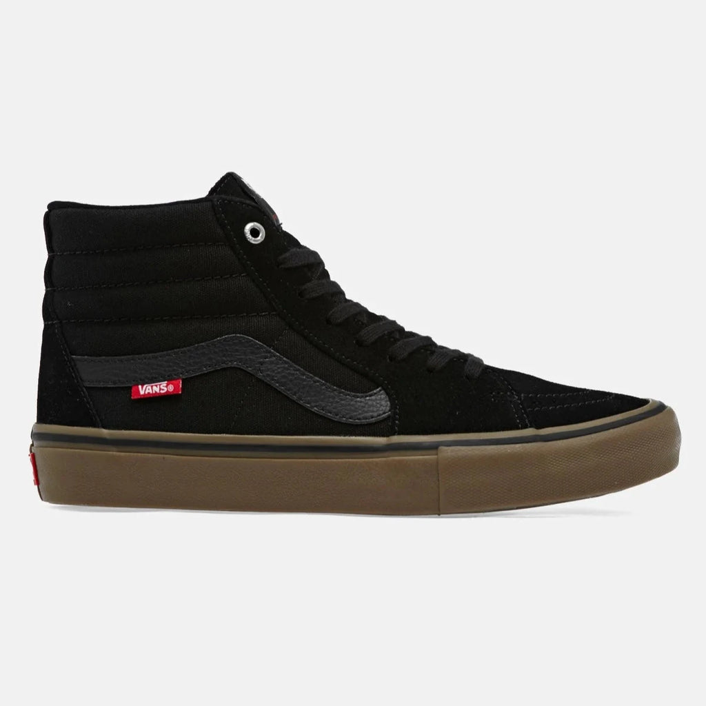 Chaussures Vans SK8-Hi Black Gum Pro vue de profil extérieur