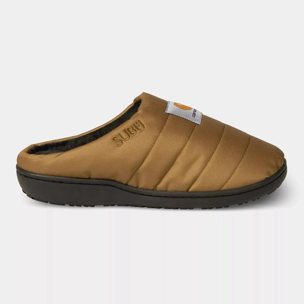 Pantoufles Carhartt x SUBU Slippers en couleur Hamilton Brown vue de profil