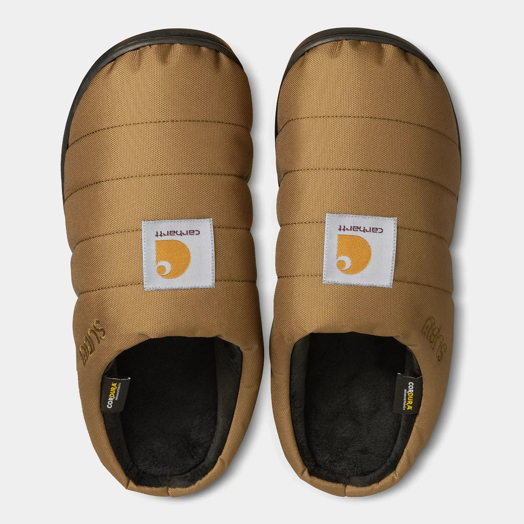 Paire de Carhartt WIP x SUBU Slippers en couleur Hamilton Brown vue du haut