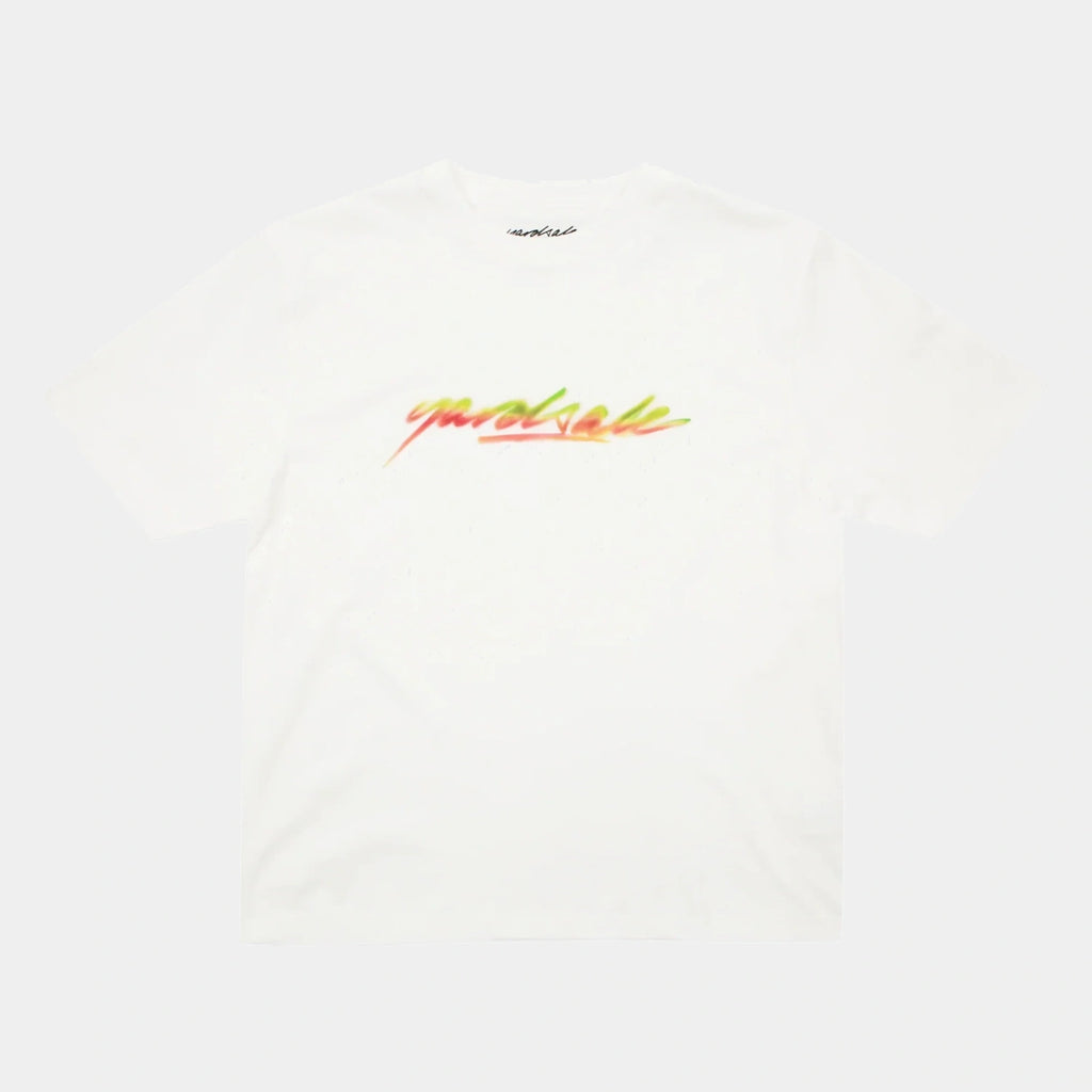 T-shirt Script Spray White Yardsale – coton regular fit imprimé central – skateshop Mons