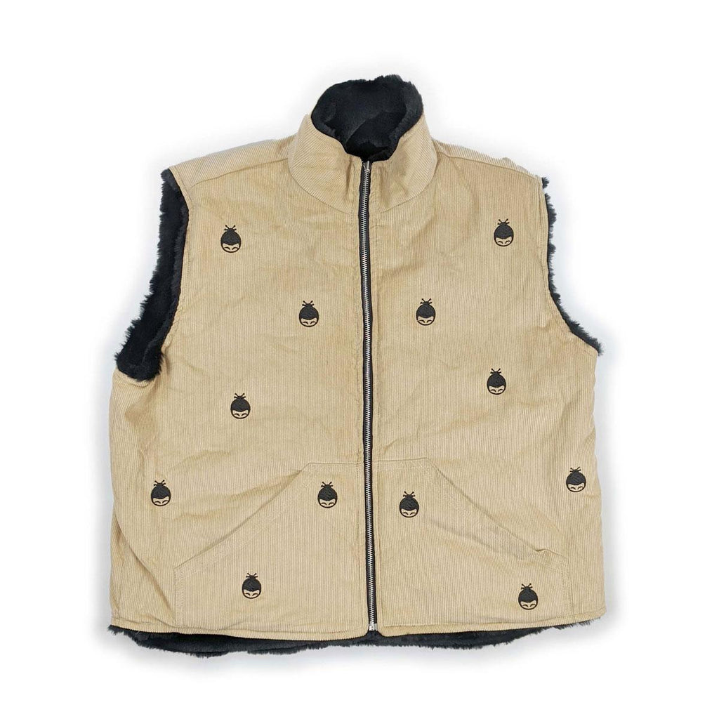 Yagö Reversible Vest Fake Fur/Cord (Beige/Black)